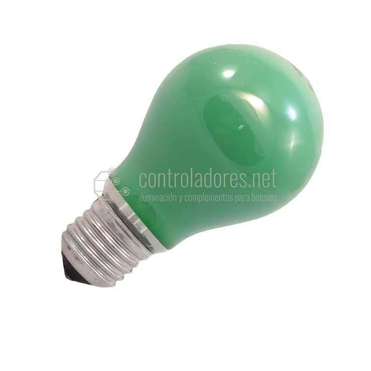 Lámpara estándar 60W 220V E27 de color VERDE