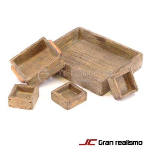 Set of 5 wooden boxes