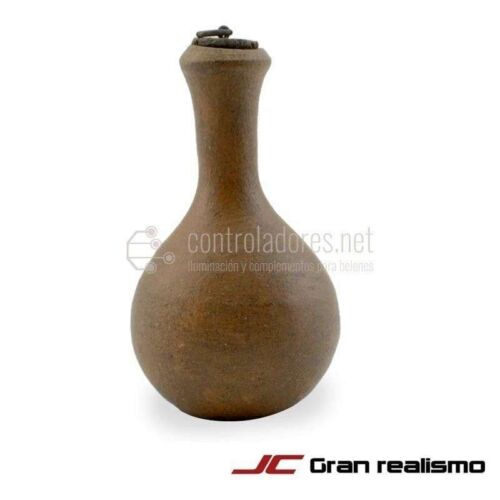 Round clay pottery with wooden stopper